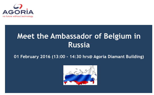 Illustration. Organisateur Agoria. Rencontrez l'ambassadeur de Belgique en Russie. 2016-02-01